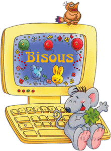 Gif animé bisous ordinateur
